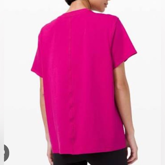 Lululemon All Yours Boyfriend Tee Raspberry - Picture 10 of 10